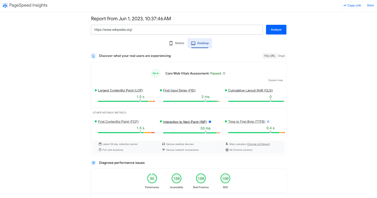 pagespeed-insights-report-example-for-wikipedia-website