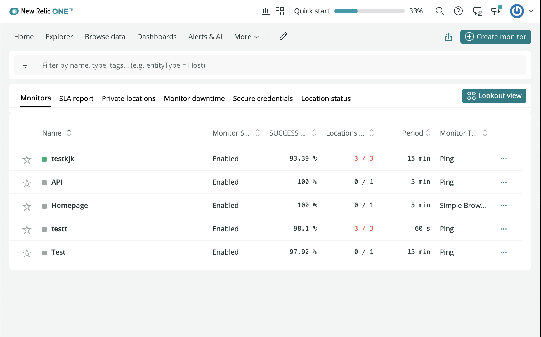 New Relic Synthetics